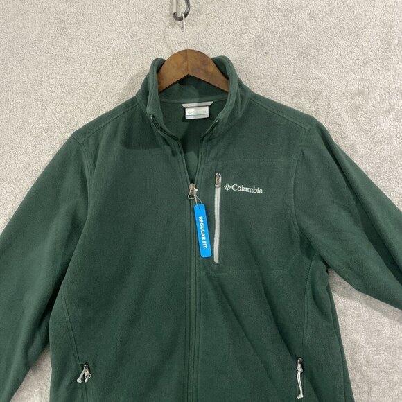NEW Columbia Mens S Green Full-Zip Fleece Jacket Polyester Lightweight - Picture 6 of 7